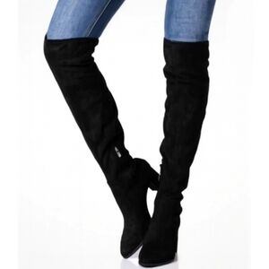 Marc Fisher Nella Black Over The Knee Heeled Boots Size 10
